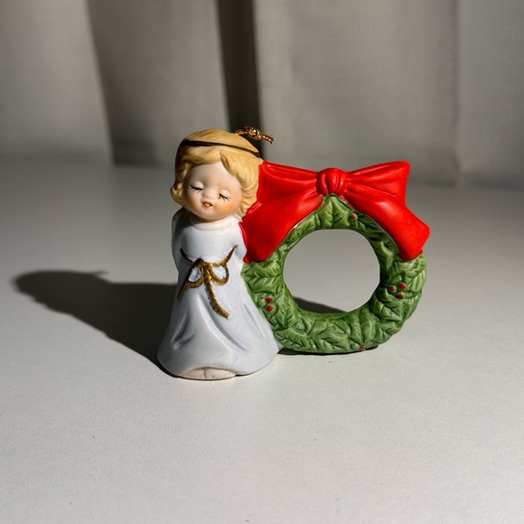 Vintage Jasco Bisque Porcelain L’il Chimers Bell Napkin Rings - Picture 3 of 11